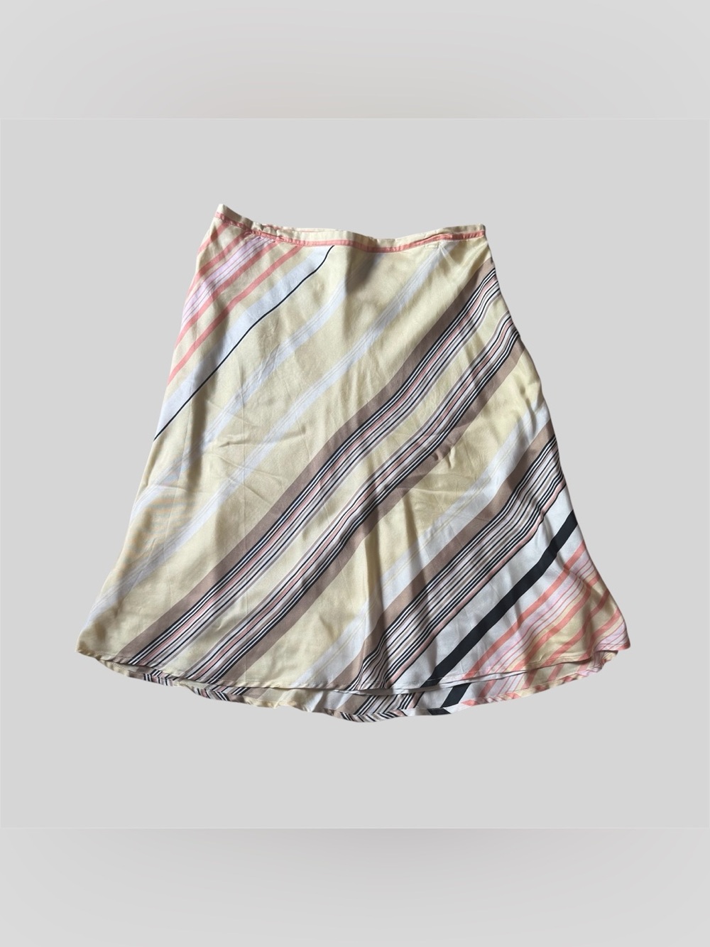 100% Pure Silk Striped Skirt